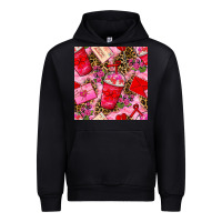 Black valentines day coffee cups and love letter with xoxo and leopard seaml Urban Hoodie - BundleAndBundleShop