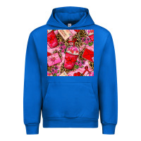 Cobalt valentines day coffee cups and love letter with xoxo and leopard seaml Urban Hoodie - BundleAndBundleShop