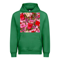 Emerald valentines day coffee cups and love letter with xoxo and leopard seaml Urban Hoodie - BundleAndBundleShop