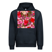 Navy valentines day coffee cups and love letter with xoxo and leopard seaml Urban Hoodie - BundleAndBundleShop