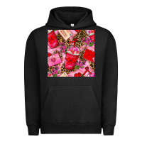 Pigment Black valentines day coffee cups and love letter with xoxo and leopard seaml Urban Hoodie - BundleAndBundleShop