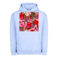 Pigment Grape Ice valentines day coffee cups and love letter with xoxo and leopard seaml Urban Hoodie - BundleAndBundleShop