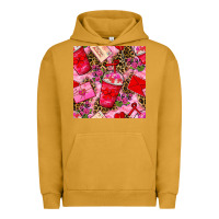 Pigment Peanut Butter valentines day coffee cups and love letter with xoxo and leopard seaml Urban Hoodie - BundleAndBundleShop