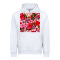 White valentines day coffee cups and love letter with xoxo and leopard seaml Urban Hoodie - BundleAndBundleShop
