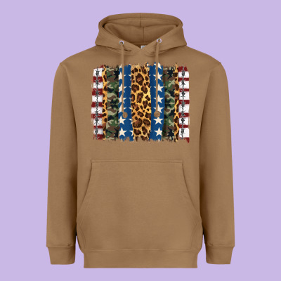 Usa Army Pattern Brushstroke Heavyweight Hoodie Designed By Artiststas