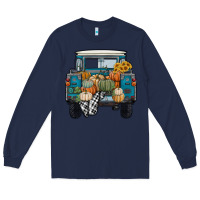 Navy pumpkin truck Long Sleeve Tee - RanaPortraitStore