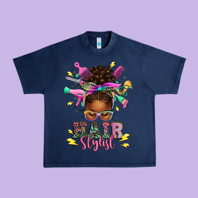 Urban Heavy Tee hair stylist afro messy bun