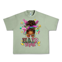 Oil Green hair stylist afro messy bun Urban Heavy Tee - texasbilliewilder