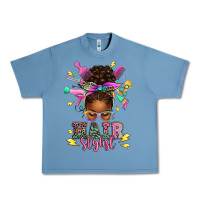Pebble Blue hair stylist afro messy bun Urban Heavy Tee - texasbilliewilder