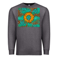 Charcoal Heather Sunflower Gemstone Leopard Premium Sweatshirt - Artiststas