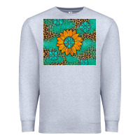 Heather Grey Sunflower Gemstone Leopard Premium Sweatshirt - Artiststas