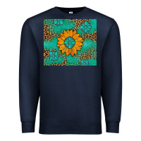 Navy Sunflower Gemstone Leopard Premium Sweatshirt - Artiststas