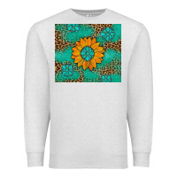 Oatmeal Heather Sunflower Gemstone Leopard Premium Sweatshirt - Artiststas
