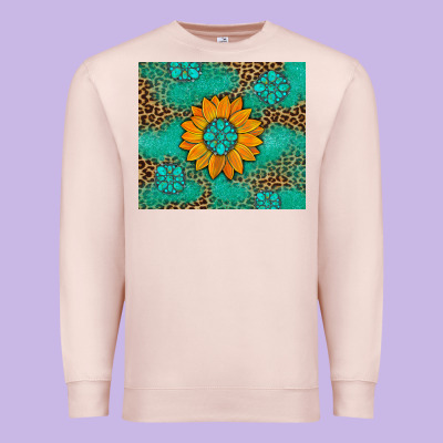 Sunflower Gemstone Leopard Premium Sweatshirt Designed By Artiststas