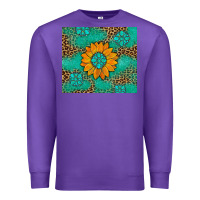 Purple Sunflower Gemstone Leopard Premium Sweatshirt - Artiststas