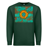 Sports Green Sunflower Gemstone Leopard Premium Sweatshirt - Artiststas