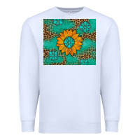 White Sunflower Gemstone Leopard Premium Sweatshirt - Artiststas