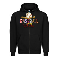 Black baseball is my valentine Zipper Hoodie - RacoonDesign
