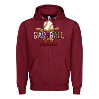 Burgundy baseball is my valentine Zipper Hoodie - RacoonDesign