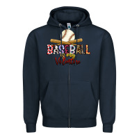 Navy baseball is my valentine Zipper Hoodie - RacoonDesign