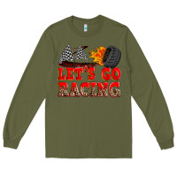 Army Green let's go racing Long Sleeve Tee - Zillion Design Studio