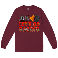 Burgundy let's go racing Long Sleeve Tee - Zillion Design Studio