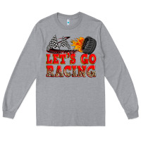 Heather Grey let's go racing Long Sleeve Tee - Zillion Design Studio