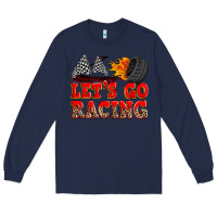 Navy let's go racing Long Sleeve Tee - Zillion Design Studio