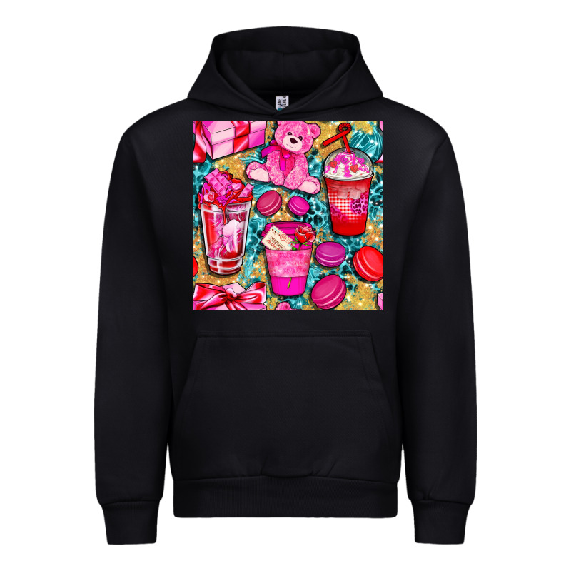 Valentines Day With Love Coffee Cups  Seamless Pattern Bbs Urban Hoodie by BundleAndBundleShop | Teevron