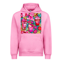 Fuchsia Pink valentines day with love coffee cups  seamless pattern bbs Urban Hoodie - BundleAndBundleShop