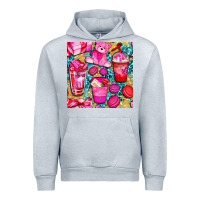 Heather Grey valentines day with love coffee cups  seamless pattern bbs Urban Hoodie - BundleAndBundleShop