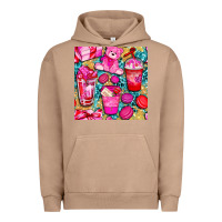 Pigment Burro valentines day with love coffee cups  seamless pattern bbs Urban Hoodie - BundleAndBundleShop