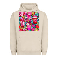 Pigment French Oak valentines day with love coffee cups  seamless pattern bbs Urban Hoodie - BundleAndBundleShop
