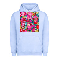 Pigment Grape Ice valentines day with love coffee cups  seamless pattern bbs Urban Hoodie - BundleAndBundleShop