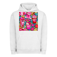Pigment Lunar Rock valentines day with love coffee cups  seamless pattern bbs Urban Hoodie - BundleAndBundleShop
