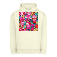 Pigment Pistachio valentines day with love coffee cups  seamless pattern bbs Urban Hoodie - BundleAndBundleShop
