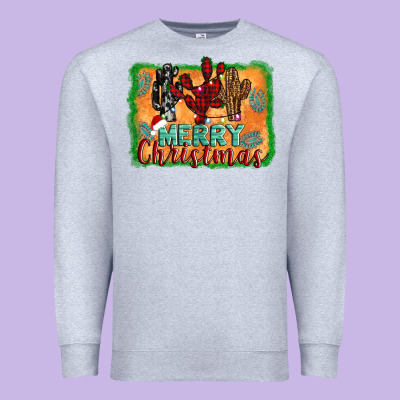 Merry Christmas Cactus Premium Sweatshirt Designed By Adodesignshop