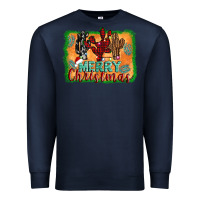 Navy merry christmas cactus Premium Sweatshirt - AdoDesignShop