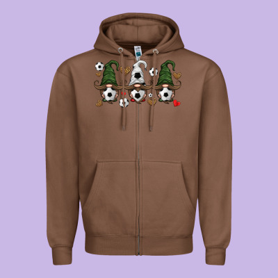 Soccer Gnome Zipper Hoodie Designed By Hra Design Shop