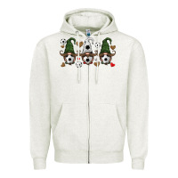 Oatmeal Heather soccer gnome Zipper Hoodie - HRA Design Shop