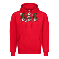 Red soccer gnome Zipper Hoodie - HRA Design Shop