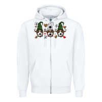 White soccer gnome Zipper Hoodie - HRA Design Shop