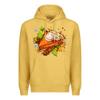 Antique Gold pumpkin pie with daisies and cinnamon Premium Hoodie - AdoDesignShop