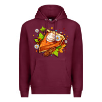 Burgundy pumpkin pie with daisies and cinnamon Premium Hoodie - AdoDesignShop