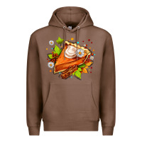 Chestnut pumpkin pie with daisies and cinnamon Premium Hoodie - AdoDesignShop