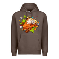 Coffee pumpkin pie with daisies and cinnamon Premium Hoodie - AdoDesignShop