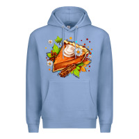Colony Blue pumpkin pie with daisies and cinnamon Premium Hoodie - AdoDesignShop