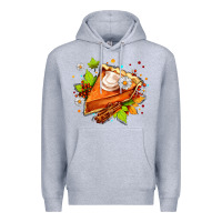 Heather Grey pumpkin pie with daisies and cinnamon Premium Hoodie - AdoDesignShop