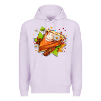 Lilac pumpkin pie with daisies and cinnamon Premium Hoodie - AdoDesignShop