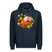 Navy pumpkin pie with daisies and cinnamon Premium Hoodie - AdoDesignShop